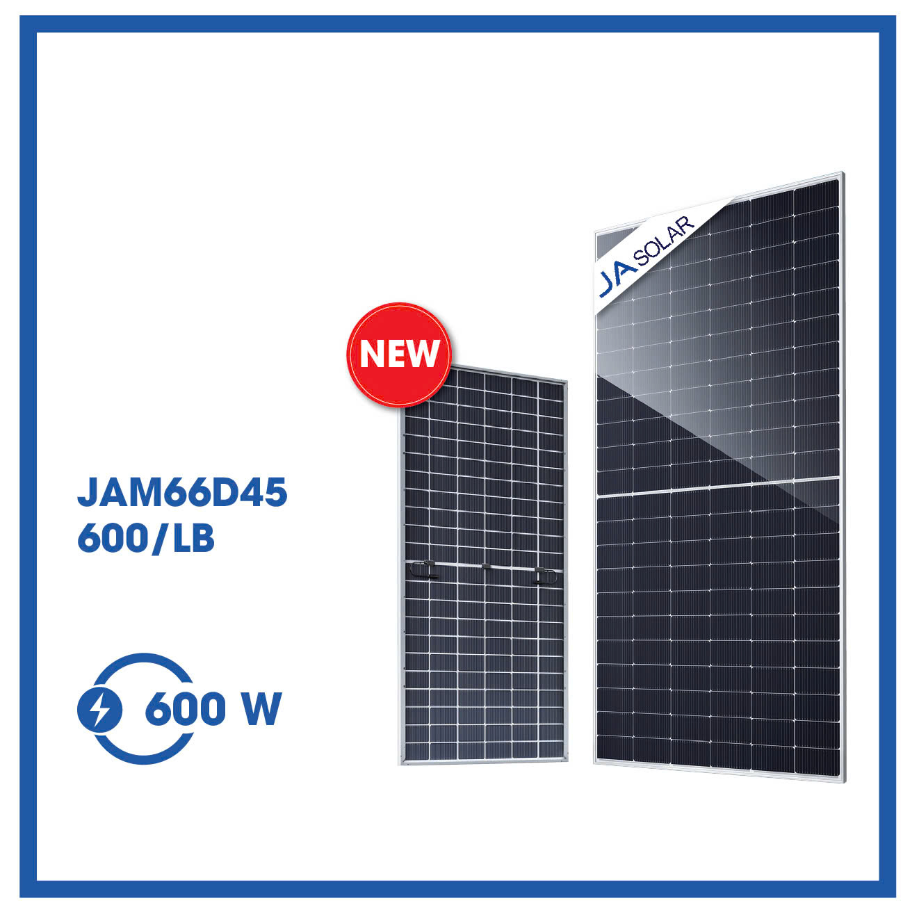 JA 600Wp N-Type Dual Glass Solar Panel - JAM66D45 600/LB