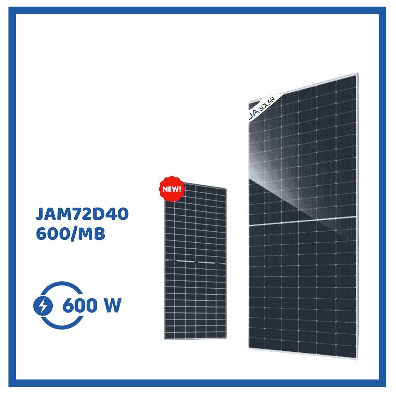 JA 600Wp N-Type Dual-Glass Solar Panel – JAM72D40 600/MB